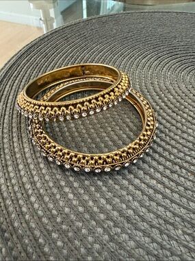 Gold-Tone Crystal Accent Bangle Bracelets - Women Jewelry
